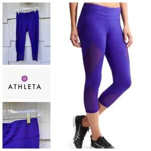Athleta Mesh Sonar Capri Legging Compression Workout Gym Running‎ Size XS